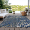 Piper Looms Chantille Squares ACN988 Navy Machine Washable Area Rug Outdoor Lifestyle Image Feature
