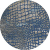 Piper Looms Chantille Squares ACN988 Navy Machine Washable Area Rug Round Main Image
