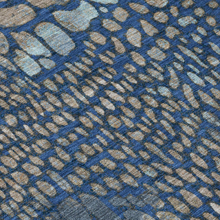 Piper Looms Chantille Squares ACN988 Navy Machine Washable Area Rug Swatch Image