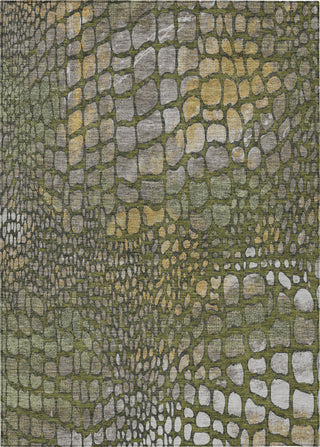 Piper Looms Chantille Squares ACN988 Olive Machine Washable Area Rug main image