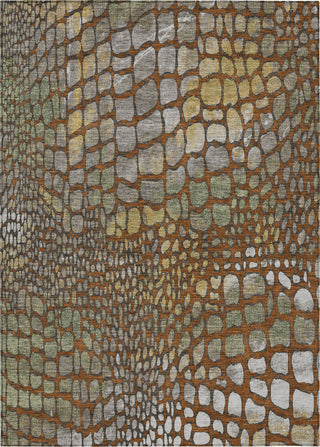 Piper Looms Chantille Squares ACN988 Paprika Machine Washable Area Rug main image