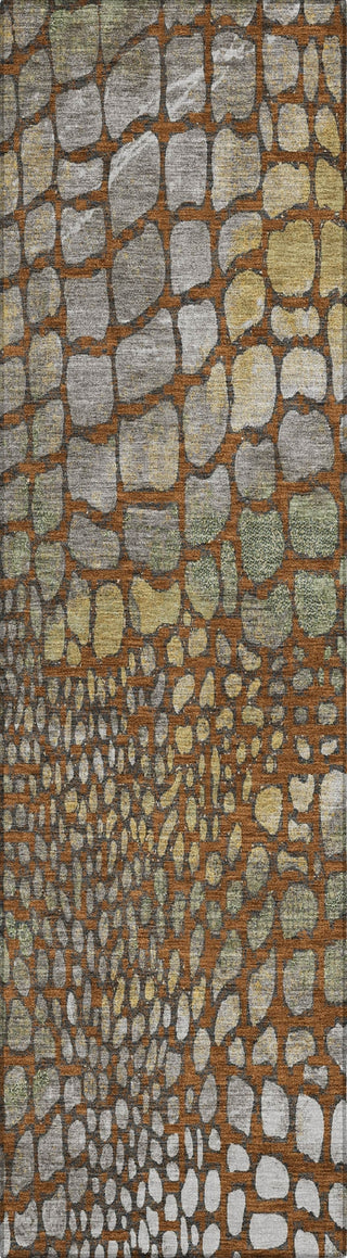 Piper Looms Chantille Squares ACN988 Paprika Machine Washable Area Rug Runner Main Image