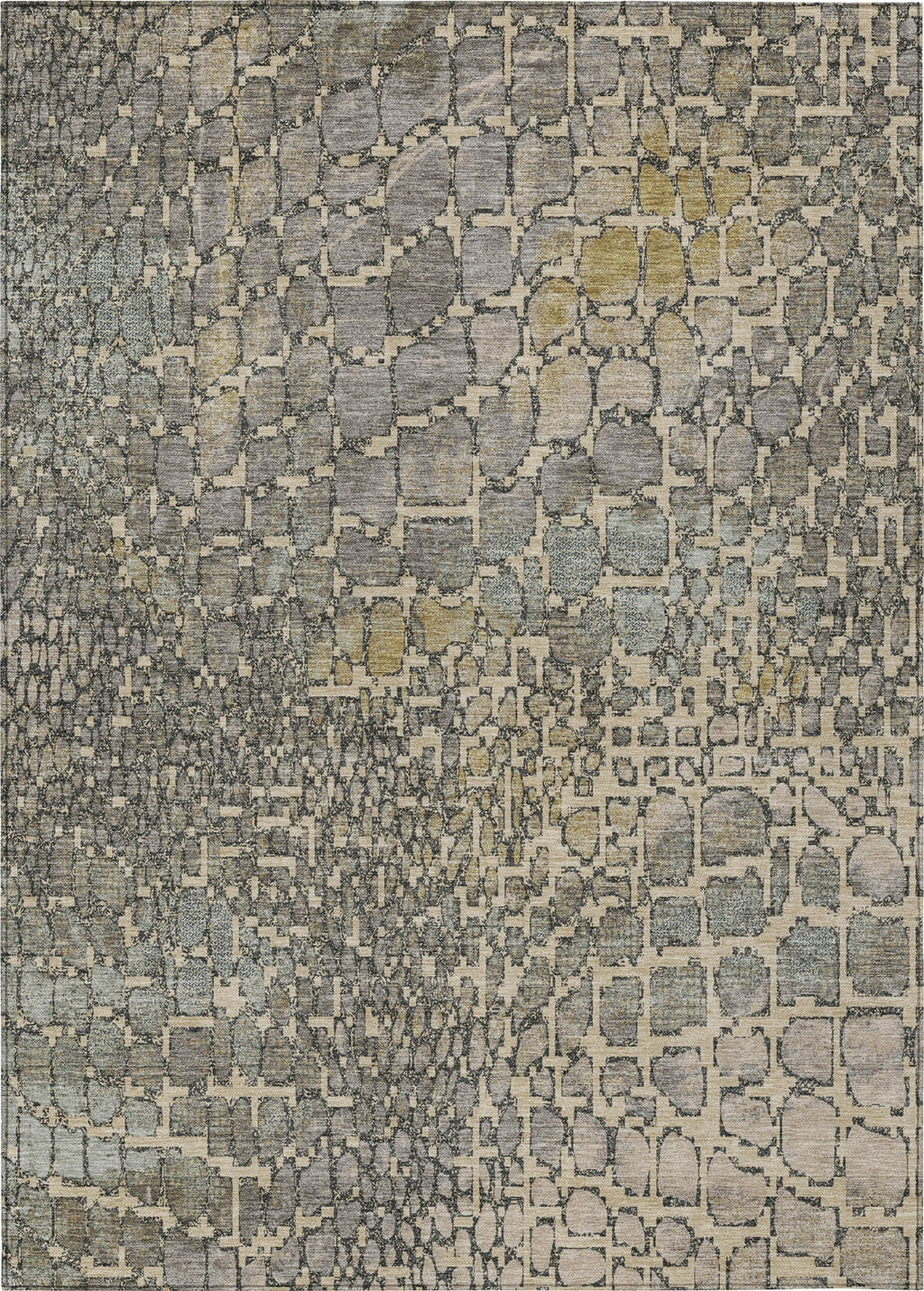 Piper Looms Chantille Squares ACN988 Putty Machine Washable Area Rug ...