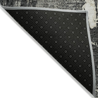 Piper Looms Chantille Abstract ACN989 Black Machine Washable Area Rug Backing Image