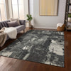 Piper Looms Chantille Abstract ACN989 Black Machine Washable Area Rug Lifestyle Image Feature