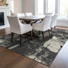 Piper Looms Chantille Abstract ACN989 Black Machine Washable Area Rug Lifestyle Image Feature