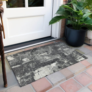 Piper Looms Chantille Abstract ACN989 Black Machine Washable Area Rug Scatter Outdoor Lifestyle Image Feature