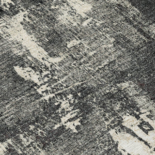 Piper Looms Chantille Abstract ACN989 Black Machine Washable Area Rug Swatch Image