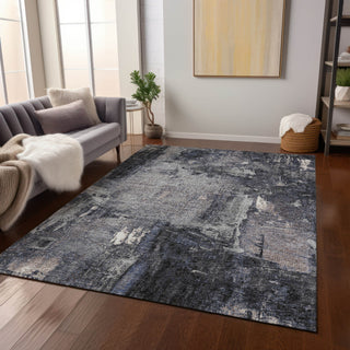 Piper Looms Chantille Abstract ACN989 Charcoal Machine Washable Area Rug Lifestyle Image Feature