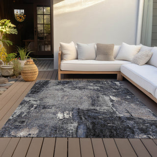 Piper Looms Chantille Abstract ACN989 Charcoal Machine Washable Area Rug Outdoor Lifestyle Image Feature