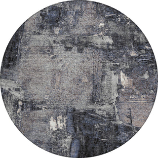 Piper Looms Chantille Abstract ACN989 Charcoal Machine Washable Area Rug Round Main Image