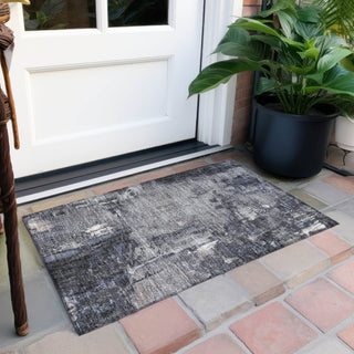 Piper Looms Chantille Abstract ACN989 Charcoal Machine Washable Area Rug Scatter Outdoor Lifestyle Image Feature