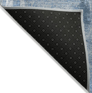 Piper Looms Chantille Abstract ACN989 Denim Machine Washable Area Rug Backing Image