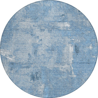 Piper Looms Chantille Abstract ACN989 Denim Machine Washable Area Rug Round Main Image