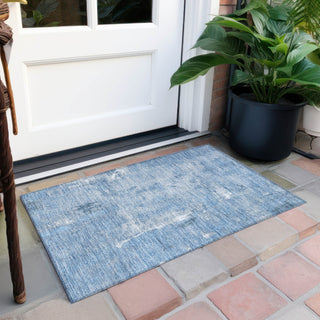 Piper Looms Chantille Abstract ACN989 Denim Machine Washable Area Rug Scatter Outdoor Lifestyle Image Feature