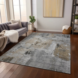 Piper Looms Chantille Abstract ACN989 Gray Machine Washable Area Rug Lifestyle Image Feature