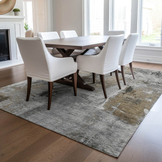 Piper Looms Chantille Abstract ACN989 Gray Machine Washable Area Rug Lifestyle Image Feature