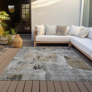 Piper Looms Chantille Abstract ACN989 Gray Machine Washable Area Rug Outdoor Lifestyle Image Feature