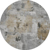 Piper Looms Chantille Abstract ACN989 Gray Machine Washable Area Rug Round Main Image