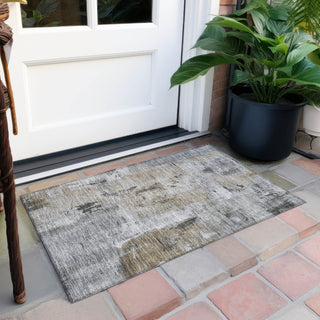 Piper Looms Chantille Abstract ACN989 Gray Machine Washable Area Rug Scatter Outdoor Lifestyle Image Feature