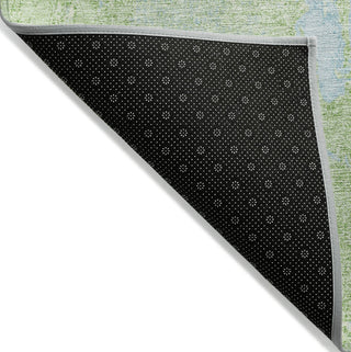 Piper Looms Chantille Abstract ACN989 Green Machine Washable Area Rug Backing Image