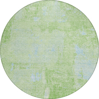 Piper Looms Chantille Abstract ACN989 Green Machine Washable Area Rug Round Main Image
