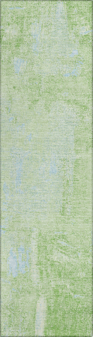 Piper Looms Chantille Abstract ACN989 Green Machine Washable Area Rug Runner Main Image
