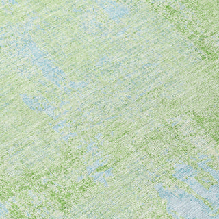 Piper Looms Chantille Abstract ACN989 Green Machine Washable Area Rug Swatch Image