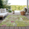 Piper Looms Chantille Abstract ACN989 Lime Machine Washable Area Rug Outdoor Lifestyle Image Feature