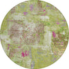 Piper Looms Chantille Abstract ACN989 Lime Machine Washable Area Rug Round Main Image