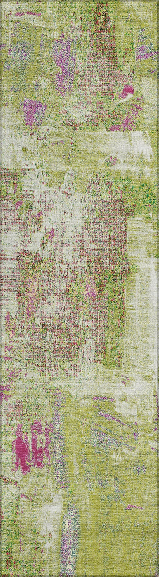 Piper Looms Chantille Abstract ACN989 Lime Machine Washable Area Rug Runner Main Image