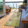 Piper Looms Chantille Abstract ACN989 Lime Machine Washable Area Rug Runner Outdoor Lifestyle Image Feature