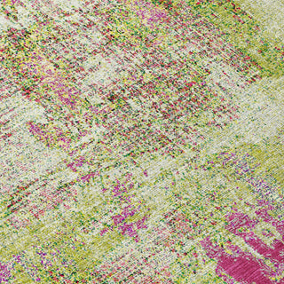 Piper Looms Chantille Abstract ACN989 Lime Machine Washable Area Rug Swatch Image