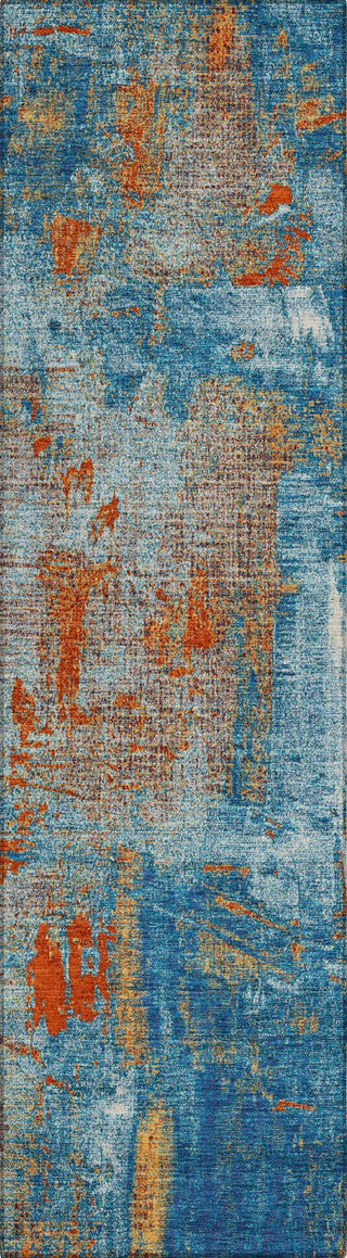 Piper Looms Chantille Abstract ACN989 Navy Machine Washable Area Rug Runner Main Image