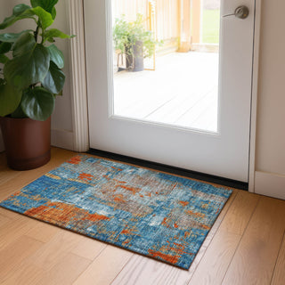 Piper Looms Chantille Abstract ACN989 Navy Machine Washable Area Rug Scatter Lifestyle Image Feature