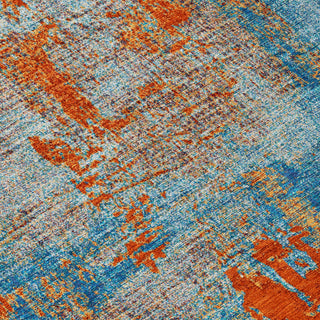 Piper Looms Chantille Abstract ACN989 Navy Machine Washable Area Rug Swatch Image