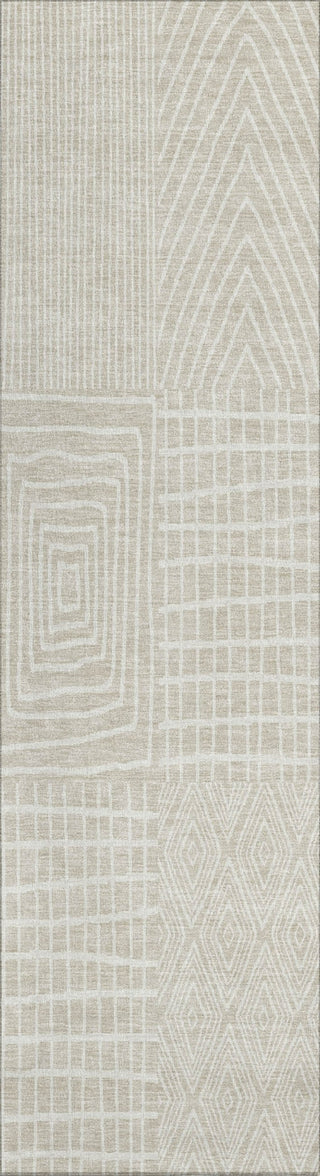 Piper Looms Chantille Geometric ACN990 Beige Machine Washable Area Rug Runner Main Image