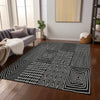 Piper Looms Chantille Geometric ACN990 Black Machine Washable Area Rug Lifestyle Image Feature