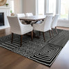 Piper Looms Chantille Geometric ACN990 Black Machine Washable Area Rug Lifestyle Image Feature