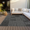Piper Looms Chantille Geometric ACN990 Black Machine Washable Area Rug Outdoor Lifestyle Image Feature