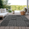 Piper Looms Chantille Geometric ACN990 Black Machine Washable Area Rug Outdoor Lifestyle Image Feature