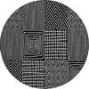 Piper Looms Chantille Geometric ACN990 Black Machine Washable Area Rug Round Main Image