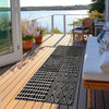 Piper Looms Chantille Geometric ACN990 Black Machine Washable Area Rug Runner Outdoor Lifestyle Image Feature