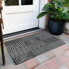 Piper Looms Chantille Geometric ACN990 Black Machine Washable Area Rug Scatter Outdoor Lifestyle Image Feature