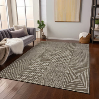 Piper Looms Chantille Geometric ACN990 Brown Machine Washable Area Rug Lifestyle Image Feature