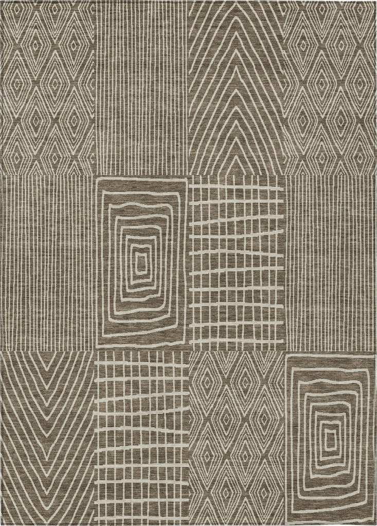 Piper Looms Chantille Geometric ACN990 Brown Machine Washable Area Rug main image