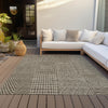 Piper Looms Chantille Geometric ACN990 Brown Machine Washable Area Rug Outdoor Lifestyle Image Feature