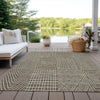 Piper Looms Chantille Geometric ACN990 Brown Machine Washable Area Rug Outdoor Lifestyle Image Feature