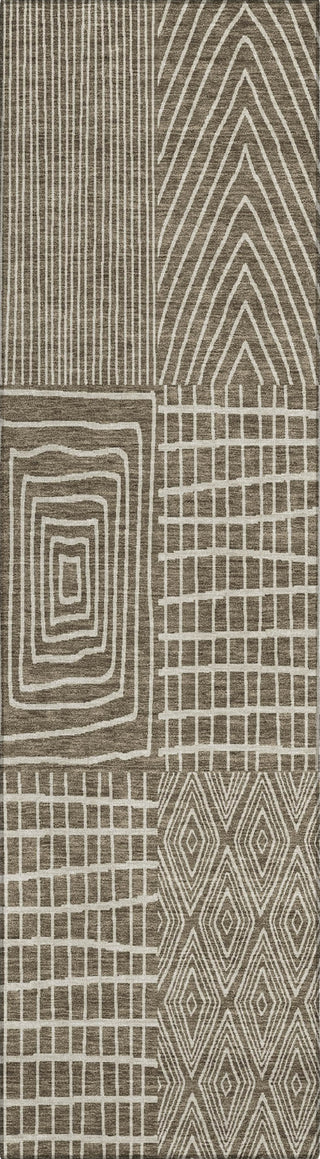 Piper Looms Chantille Geometric ACN990 Brown Machine Washable Area Rug Runner Main Image