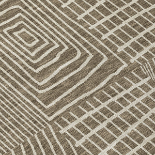 Piper Looms Chantille Geometric ACN990 Brown Machine Washable Area Rug Swatch Image